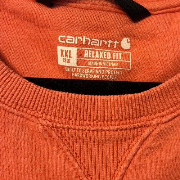 Women's Relaxed Fit Midweight Crewneck Block Logo Sleeve Graphic Sweatshirt XXL - Picture 5 of 6